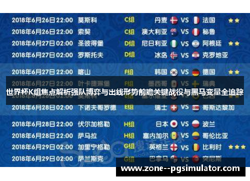 世界杯K组焦点解析强队博弈与出线形势前瞻关键战役与黑马变量全追踪 世界杯K组焦点解析强队博弈与出线形势前瞻关键战役与黑马变量全追踪